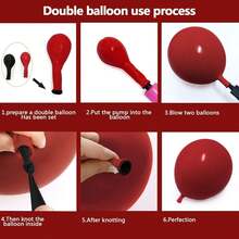 133Pcs Black Red Balloons Thick Double Stuffed Black Burgundy Balloon Garland Arch Kit For Gothic Vampire Till Death Do Us Rip To Twenties Halloween Birthday Party Decorations Home Decor Room Decor Halloween Decor - Multicolor - View 5