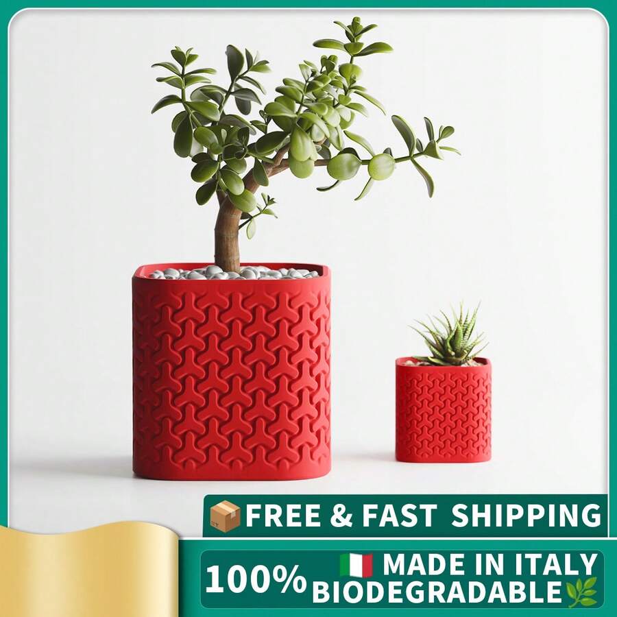 ORIZZONTE Dekorative Vase mit geometrischem Muster – erhältlich in zwei Größen – ideal als Heimdekoration, Tafelaufsatz oder Blumenhalter, 100 % Made in Italy, Versand aus Italien