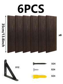 Estantes flotantes de pared, estantes de pared, adecuados para la sala de estar, el baño, el dormitorio, la cocina, la decoración del hogar, los estantes de pared del dormitorio, los estantes montados en la pared, para el almacenamiento de pared, exhibición de estantes de madera de estilo rústico adecuados para libros, plantas, baño, cocina, estantes de esquina de la sala de estar, estantes flotantes, estantes de madera rústica, estantes montados en la pared, adecuados para la decoración del baño, el dormitorio, la sala de estar y las plantas - Multicolor - Ver 17