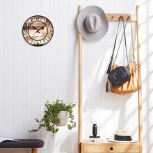 Vintage Wooden Wall Clock - 1 Large 10-Inch Wall Clock - Silent Japanese Quartz Movement - MDF Material, Battery Powered (AA Batteries Not Included), Reloj De Pared, Clock, Alarm Clock, Arbol De Navida, Art, Christmas Decrotions, Wall Deocr - 12英吋 - 查看 5
