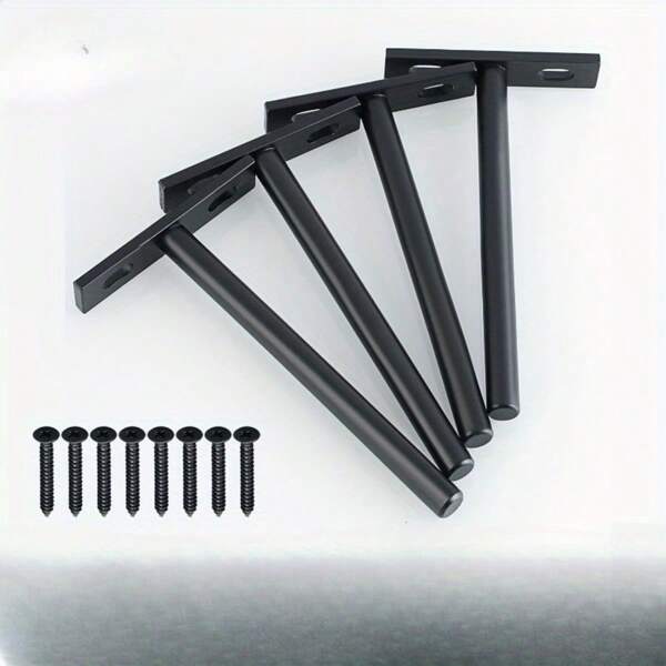 4 piezas de soportes de estante flotante invisible de metal, soportes de estante ocultos montados en la pared fijados con clavos para decoración del hogar