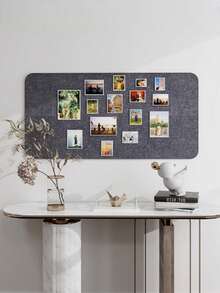 1pc Felt Decorative Board, Self-Adhesive Wall-Mounted Memo Board For Office, Home, Classroom, Reusable Photo Wall Display, Minimalist European Style Wall Decor Sticker, Suitable For Bedroom, Study, Living Room, Office, Classroom, Entryway