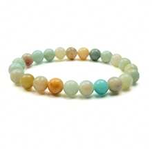 Pulsera bohemia de cuentas multicolor de 8 mm con cuarzo rosa natural y piedras de berilo | Pulsera de cristal curativo con cordón elástico | Equilibrio energético de yoga y meditación | Regalo elegante de cuentas redondas