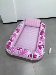 SLOOSH 充气日光浴泳池躺椅浮床，85 英寸 X 57 英寸超大成人泳池浮床，带枕头，四合一日光浴浴缸浮筏，日光浴床躺椅，适用于水上充气球坑，XL-金白色 - 彩色 - 查看 13