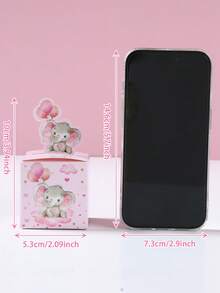 24个粉色小象主题婴儿派对礼品盒/糖果盒，可爱粉色小象图案性别揭晓派对礼盒，婴儿派对礼品包装，性别揭晓派对餐桌装饰糖果盒，一周岁生日礼盒，婴儿派对礼物，婴儿派对装饰品，性别揭晓派对餐桌中心装饰品，性别揭晓派对装饰品，生日派对拍照道具 - 粉紅色小象 - 查看 7