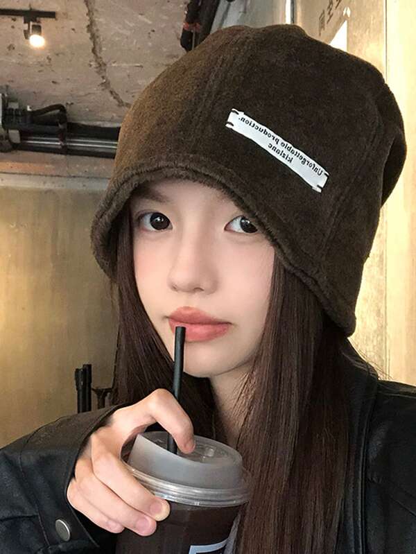 1 Women's Slouchy Beanie, Suitable For Autumn And Winter, With A Lazy And High-End Feel, A Loose Fit, Designed For Large Head Circumferences, Making The Face Look Smaller, And Warm.