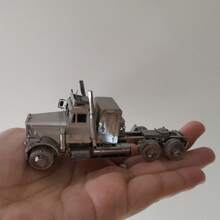 Modelo de Montagem Metálica 3D, Quebra-cabeça de Fivela de Aço Inoxidável DIY, Modelo de Veículo de Construção, Sem Necessidade de Cola, Presente de Natal, Ornamento Decorativo, Carregadeira, Guindaste, Caminhão Basculante, Trator, Caminhão Semirreboque