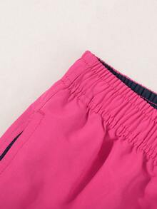 Men's Swim Trunks Solid Color Fashion Casual Quick Dry Swim Shorts With Pockets & Mesh Lining Beach Shorts For Beach Summer Holiday Swimming Surfing - Pink - View 7