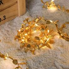 Ins Style Gold And Silver Leaf Light String, Bedside Decoration Photo Atmosphere Light, Bedroom, Living Room, Office, Wedding Party Decoration - Leaf Light - View 5