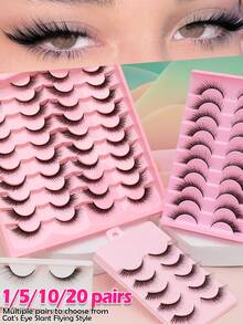 Mi giả AYRMILLA 1/5/10/20/100 cặp, mi giả 3D mềm mại tự nhiên như lông chồn, mi giả mỏng dài, mi giả nhiều lớp, mi giả ngắn dày, nối mi, mi giả rời, sản phẩm trang điểm, phù hợp cho đám cưới, tiệc tùng, hộp đêm, họp mặt công sở hàng ngày, mi giả tự nhiên, mi giả dạng dải, mi giả. - màu đen - Xem 8