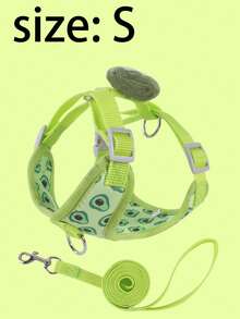 1pc Dog Leash Reflective Chest Harness Vest For Small Dogs, Teddy, Corgi, Pomeranian - Green - View 16