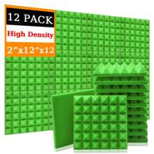 TOUO 金字塔吸音泡沫板 6-48 块，8 种颜色，高密度隔音泡沫 12 英寸 X 12 英寸 X 2 英寸 / 12 英寸 X 12 英寸 X 1.18 英寸，适用于墙壁、工作室、鼓室、办公室的隔音和声学处理 - 彩色 - 查看 45