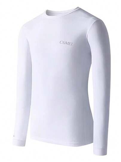 CAMEL CROWN Camiseta de manga larga para hombre de secado rápido, ligera para correr, deportes y fitness en otoño e invierno