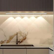 1pc Under Cabinet Lighting, Motion Sensor Indoor Light, Closet Lights, Cat's Eye Hill Light, Three Different Lighting Colors, Adjustable Brightness, USB Charging, Suitable For Lighting In Bedrooms, Living Rooms, Kitchens, Cabinets, LED Lights,Night Light - Three Colors Of Light - View 5