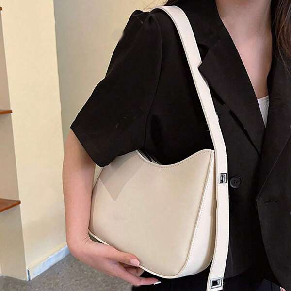 Retro Revival | Minimalist Solid-Color Shoulder Bag: Recreating Old Times With Low-Saturation Tones, Effortlessly Styling A Relaxed Retro Vibe