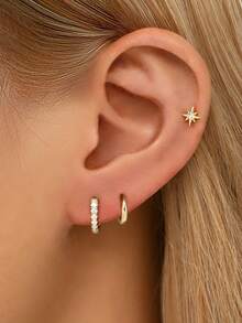 1件925纯银星形内螺纹唇钉 | 星形耳钉穿刺饰品 | 低过敏性金耳软骨钉 | 扁平唇钉 | 适合女性日常佩戴 - 彩色 - 查看 6