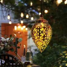 Luces colgantes con forma de lágrima alimentadas por energía solar, decoración de jardín al aire libre como regalo para mamá, abuela, luces decorativas de metal alimentadas por energía solar para el patio, jardín, porche