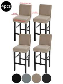 1 cái/2 cái/4 cái/6 cái/30 cái Vỏ bọc ghế bằng lụa sữa kaki chống thấm nước, Thiết kế tối giản cổ điển, Vỏ bọc chống bụi co giãn cho ghế khách sạn, nhà hàng, phòng khách, Có sẵn màu đen, xám nhạt, xám sao băng - Nhiều màu - Xem 13
