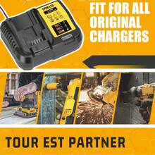 IKUNQUAN 2 Pack 8.0AH Replacement For Dewalt Battery 18V,With Charger & LED Indicator,Replacement For DCB184 DCB182 DCB180 DCB200 DCB184 Battery For Power Tools - Yellow - View 7