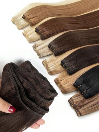 Sew In Hair Extensions Real Human Hair Remy Weft Straight Human Hair Bundles Hand Tied Double Weft Hair Sew In Weft Hair Extensions Human Hair Lots Of Available Colors