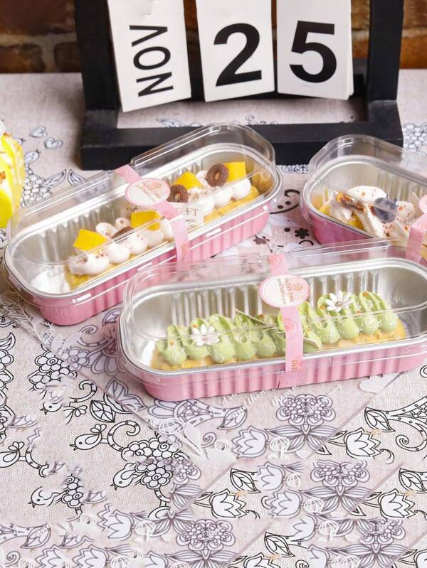 5/10/20/30 Pcs Reusable Dessert Boxes, Fruit Boxes, Snack Boxes With Lids, Baked Lunch Boxes. Birthday Party. Birthday Cake Boxes Such As Baked Cakes, Donuts, Cupcakes, Etc.