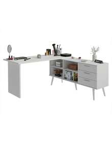 Tocador de Esquina para Maquillaje o Escritorio Madesa Color Blanco - Blanco - Ver 3