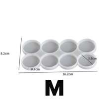 8-Cavity Round Silicone Mold For Resin, Confectionery And Soaps - 透明的 - 查看 3
