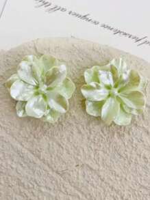 2 件时尚优雅简约白色花朵耳钉 - 白色花朵 - 查看 10
