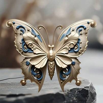 1pc 3D Butterfly Shaped Silicone Candle Mold, For Pottery, Resin, Clay, Candle, Aromatherapy And DIY Crafts - Intricate Purple, Blue And Gold Design, Ideal For Valentine's Day, Christmas, Birthday, Wedding, Spring Decor And Resin Art Projects