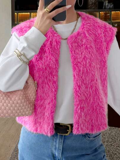 Plus Size Women Solid Color Versatile Comfortable Loose Top Outerwear