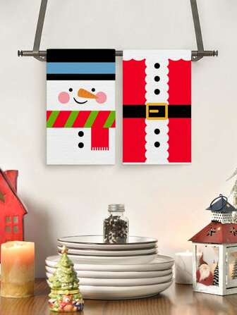 4 st/48 st 15,7" x 23,6" diskhanddukar för jul, gröna och rödrandiga tygtrasor med festligt mönster, rengöringstrasor för juldekorationer, skåp och matsal