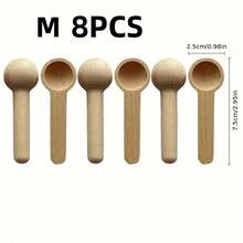 4/8 Pieces Mini Wooden Spoon Long Handle Honey Spoon Jam Spoon Coffee Spoon Dessert Seasoning Salt Spoon Stirring Spoon Spoon - Multicolor - View 11