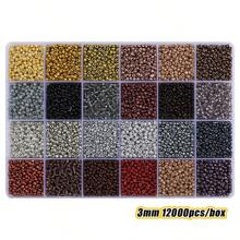24格3毫米彩色玻璃珠，适用于手工珠宝制作、手链和项链DIY配件、万圣节、圣诞节和糖果珠DIY工艺品，批发散装商品[12000颗/盒] - 12000pcs/box - 查看 17