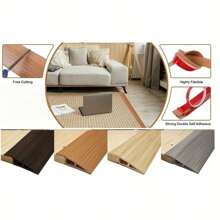 1块7cm自粘PVC门槛保护板，木纹地板过渡条，防刮门地过渡条，家用自粘门槛坡道设计，适用于地毯边缘处理，保护瓷砖和地板接缝，家居装饰装饰