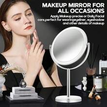 Makeup Mirror 30X Magnifying Mirror For Desk 1X 30X Table Mirror With Stand DoubleSided Vanity Mirror Travel Makeup Mirror With Magnification Desk Mirror For Home And Office 8 In - 如圖 - 查看 8