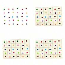 Multicolor  Daily Use Forehead Bindi Round Dot Tattoo Body Art Sticker Craft Decor Belly Decor Forehead Decor Velvet Body Jewelry - 彩色 - 查看 1