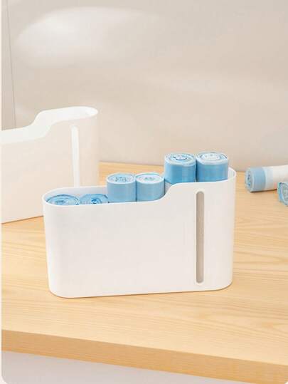 2 /4 Packs Kitchen Wall Mounted Storage Box Trash Bag Storage Rack, No Drilling Required, Suitable For Cabinet Door Storage Box, Plastic Wrap Storage Rack, Bathroom For Home, Kitchen, Bathroom, School Office Supplies