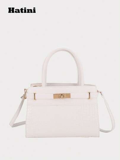 حقيبة كيلي بتصميم الرقعة الأنيق، حقيبة مربعة صغيرة مع حزام قفل ملتوي، حقيبة كتف للتنقل، حقيبة كروس متعددة الاستخدامات، تصميم ألوان متباينة مبهج، مناسبة للتنقل والمواعدة والتسوق والترفيه والعطلات وحفلات الموسيقى والحفلات