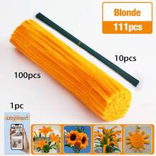 30厘米绿色花茎铁丝+视频教程，60色雪尼尔绒条，适合万圣节、返校季，30厘米彩色绒条手工材料，雪尼尔绒条，毛绒金属丝扎带，价格实惠，品质优良 - 彩色 - 查看 18