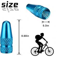 New- Sky-Blue Prta Vae Caps Aluminum Anodized Bike Tire Air Dust Covers-Ud On Prta/Freh Va For MTB Mountain/Road Bike, Hybrid Bike, Fat Bike (4 Pack)