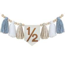 1pc 1/2 Tall Stool Banner, Birthday Party Tassel Garland, Boho Style Birthday Party Decor, 6 Months Birthday Party, Half Year Birthday Decoration