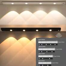 1pc Under Cabinet Lighting, Motion Sensor Indoor Light, Closet Lights, Cat's Eye Hill Light, Three Different Lighting Colors, Adjustable Brightness, USB Charging, Suitable For Lighting In Bedrooms, Living Rooms, Kitchens, Cabinets, LED Lights,Night Light - Three Colors Of Light - View 11