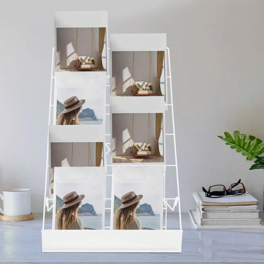 Futchoy Wire Countertop Rack, Book Display Rack, Comic Book Display Rack - White - View 1