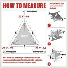 三角形遮阳篷户外露台遮阳帆天篷遮阳罩帆遮阳 - 耐用织物布适用于户外花园庭院池塘凉亭沙箱甲板庭院 - 米色 - 查看 5