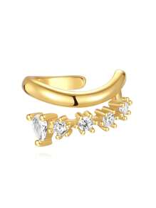 EleRunis 1PC 925 Sterling Silver Ear Cuff Earring Gold Non Pierced Ear Cartilage Clip On Wrap Hoop Filled Tiny Boho Beach Simple Minimalist Delicate Handmade Hypoallergenic Jewelry Gift