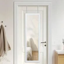 Ganzkörperspiegel, 110x33cm Wandspiegel Türspiegel Mit 2 Haken Höhenverstellbar, Spiegel Groß Aus Bruchsicherem Glas Für Eingänge Und Schlafzimmer