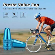 New- Sky-Blue Prta Vae Caps Aluminum Anodized Bike Tire Air Dust Covers-Ud On Prta/Freh Va For MTB Mountain/Road Bike, Hybrid Bike, Fat Bike (4 Pack)