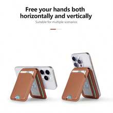 GSOIAX Magnetic Phone Wallet For IPhone 16/15/14/13/12 Pro/Max - MagSafe Compatible RFID Leather Card Holder Stick On Case, Strong Secure Attachment - 黑色 - 查看 5