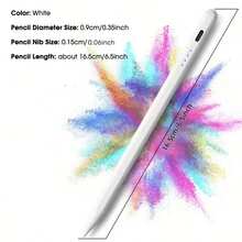 适用于 iPad (2018-2025) 的触控笔 - 13 分钟快速充电，具有倾斜灵敏度和防手掌误触功能，适用于 iPad 11/10/9/8/7/6th Gen、Air 7/6/5/4/3/M3/M2、Pro 13"/12.9"/11"/M4、Mini 7/6/5th，白色 - 彩色 - 查看 6