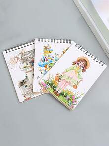 1 件 A6 卡通厚素描本，高品质小螺旋笔记本，30-40 页，适合学生绘画和涂鸦 - 彩色 - 查看 11